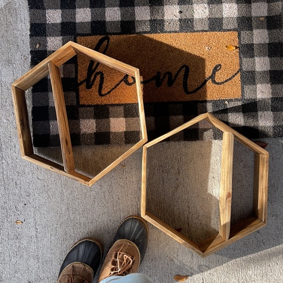 ☕️Coffee house Vibes Real Wood Rustic Shelves☕️ - Picture 3 of 16